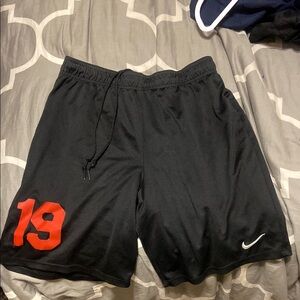 Nike Black and Red Athletic Performance Shorts